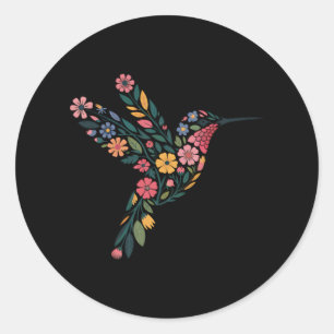 Subtile Anti Trump Floral Hummingbird Hidden Messa Runder Aufkleber