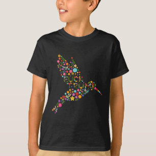 Subtile Anti Trump Floral Hummingbird Hidden Messa T-Shirt