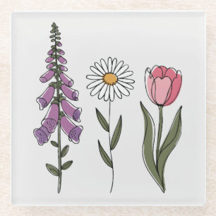 Subtile Anti-Trump - Foxglove Daisy Tulip III Glasuntersetzer