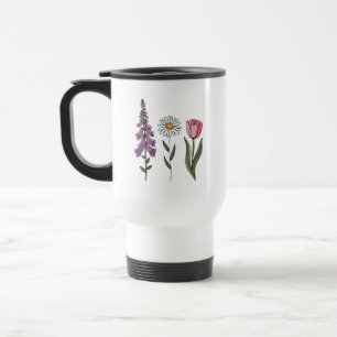 Subtile Anti-Trump - Foxglove Daisy Tulip III Reisebecher