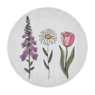 Subtile Anti-Trump - Foxglove Daisy Tulip III Schneidebrett
