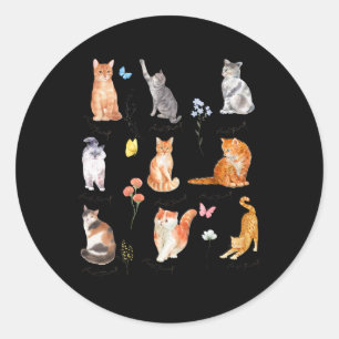 Subtile Anti Trump Kitten Katzenkatze florale poli Runder Aufkleber