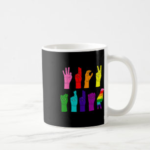 Subtile AntiTrump Asl Sign Language Lgbtq+ Resist Kaffeetasse