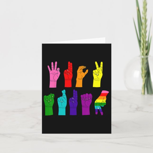 Subtile AntiTrump Asl Sign Language Lgbtq+ Resist Karte (Vorderseite)