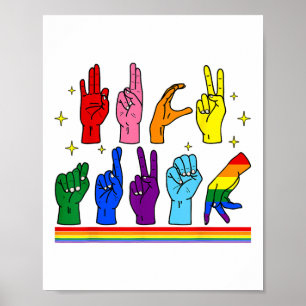 Subtile AntiTrump Asl Sign Language Lgbtq+ Resist Poster