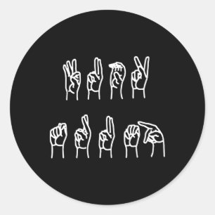 Subtile AntiTrump Asl Sign Language Runder Aufkleber