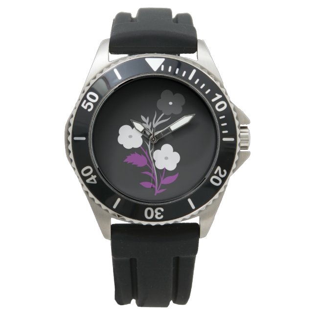 Subtile asexuelle Blume Armbanduhr (Vorderseite)