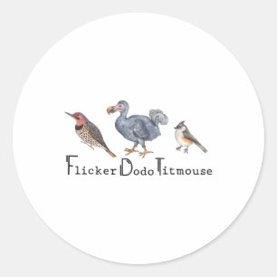 Subtile Bird Anti Trump Shirt Bird Flicker Dodo Ti Runder Aufkleber