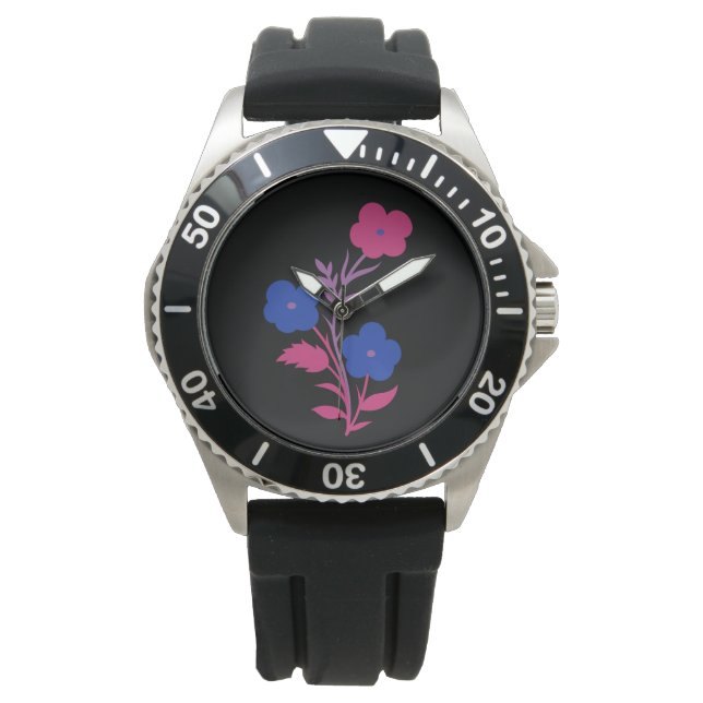 Subtile Bisexuelle Blume Armbanduhr (Vorderseite)