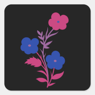 Subtile Bisexuelle Blume Quadratischer Aufkleber