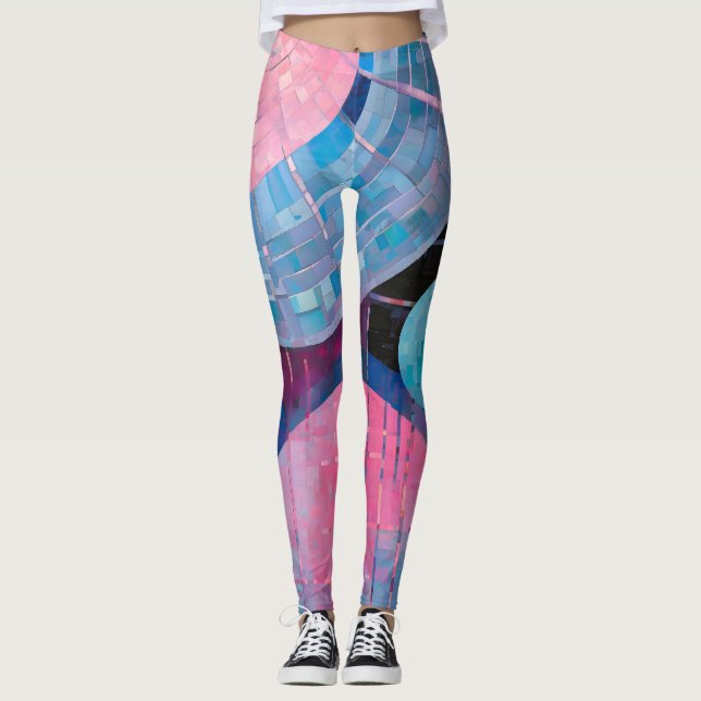 Subtile Blautöne in Abstrakten Leggings (Vorderseite)