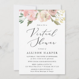 Subtile Blooms Bloral Virtual Baby Dusche Einladung