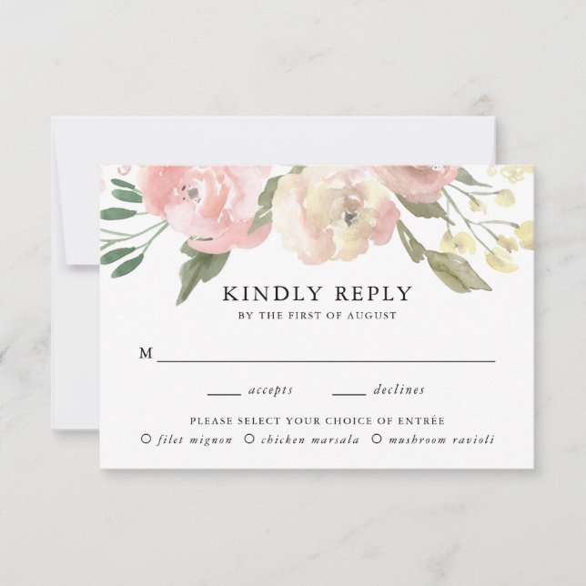 Subtile Blooms | RSVP-Karte für Meetings RSVP Karte (Vorderseite)