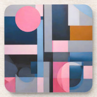 Subtile Blues & Pinks in geometrischer Abstraktion