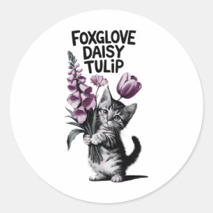 Subtile blumige Anti-Blumen Fingerhut Gänseblümche Runder Aufkleber