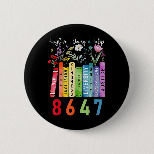 Subtile blumige Fingerhut Gänseblümchen Tulpe Buch Button