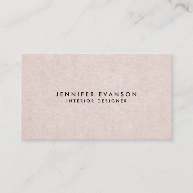 Subtile Blush Pink Elegant Papier Textur Visitenkarte (Vorderseite)