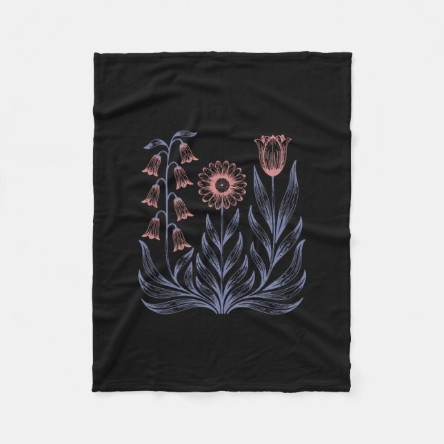 Subtile Boho-Blumen Anti Trump  Fleecedecke (Vorderseite)