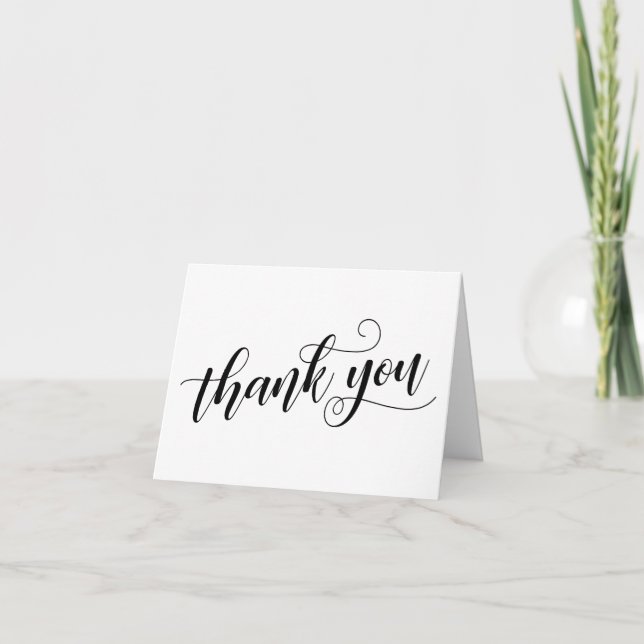 Subtile, Chic Danke Typografie mit schwarzem Scrip (Vorderseite)