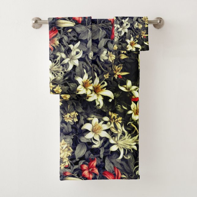 Subtile Color Wild Honeysuckle Print Badhandtuch Set (Insitu)