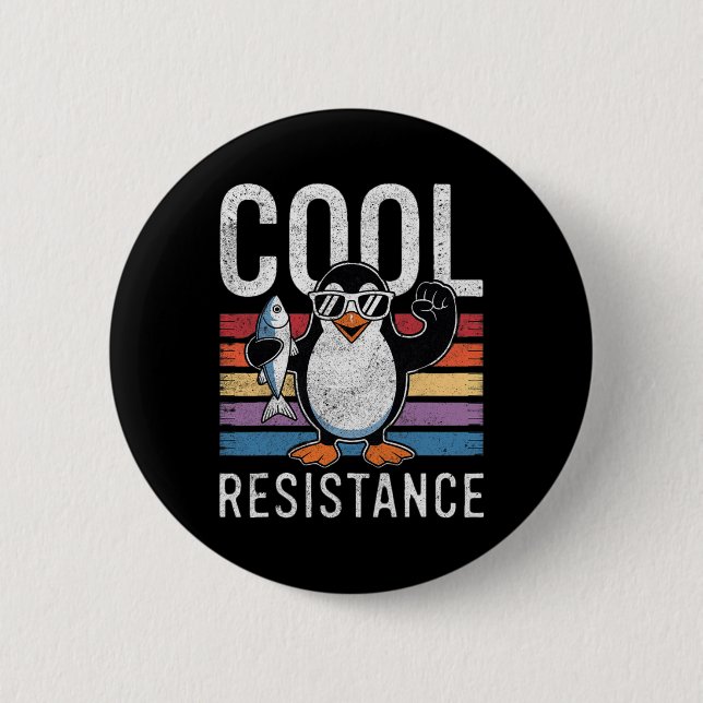 Subtile Coole Widerstandskraft - Pinguin - Protest Button (Vorderseite)