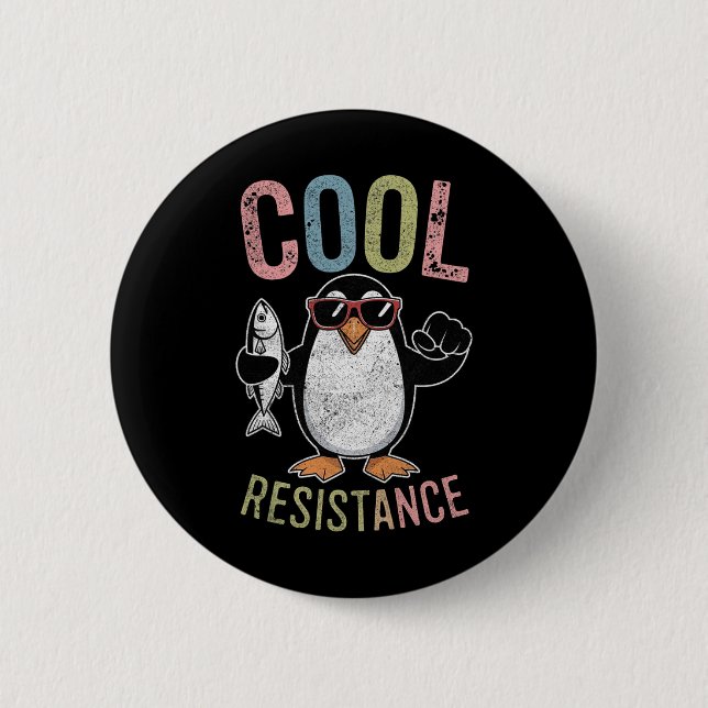 Subtile Coole Widerstandskraft - Pinguin - Protest Button (Vorderseite)