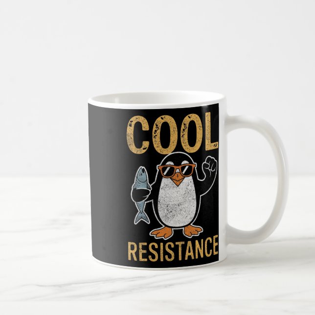 Subtile Coole Widerstandskraft - Pinguin - Protest Kaffeetasse (Rechts)