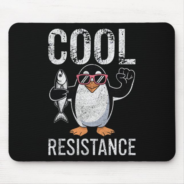 Subtile Coole Widerstandskraft - Pinguin - Protest Mousepad (Vorne)