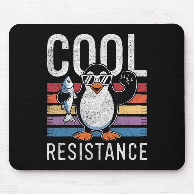 Subtile Coole Widerstandskraft - Pinguin - Protest Mousepad (Vorne)