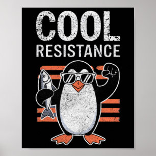 Subtile Coole Widerstandskraft - Pinguin - Protest Poster