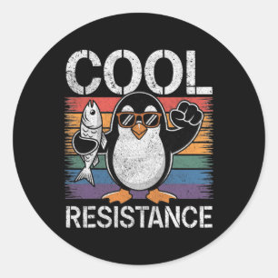 Subtile Coole Widerstandskraft - Pinguin - Protest Runder Aufkleber
