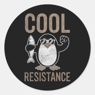 Subtile Coole Widerstandskraft - Pinguin - Protest Runder Aufkleber