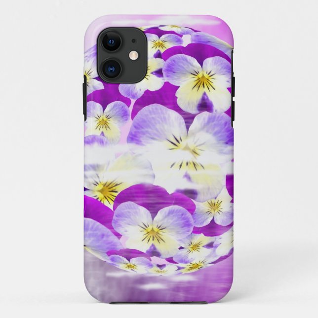 Subtile, einfache Violett-Pansy-Blume Case-Mate iPhone Hülle (Rückseite)