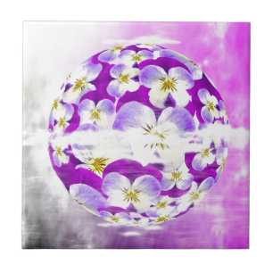 Subtile, einfache Violett-Pansy-Blume Fliese