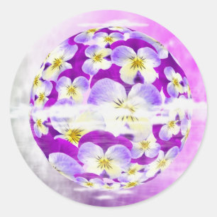 Subtile, einfache Violett-Pansy-Blume Runder Aufkleber