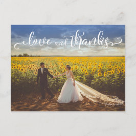 Subtile, elegante Art Hochzeit Liebe und Dank Postkarte