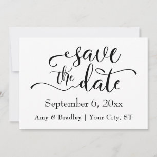 Subtile Elegante Typografie Schwarzer Text Save th The Date