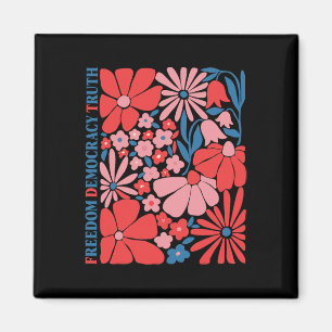 Subtile Freiheit Demokratie Wahrheit Boho Floral 4 Magnet