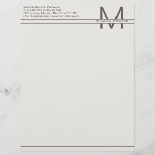 Subtile Ivory Minimalistisch Monogram Letterhead Briefbogen