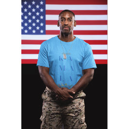 Subtile Kamala Harris. Blumen. Grau und Blau T-Shirt