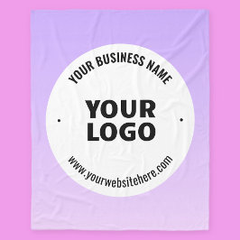Subtile Light Lila Ombre & Your Business Logo Fleecedecke