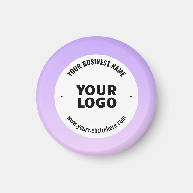 Subtile Light Lila Ombre & Your Business Logo Magnet (Vorne)