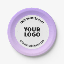 Subtile Light Lila Ombre & Your Business Logo Pappteller