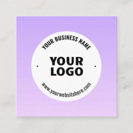 Subtile Light Lila Ombre & Your Business Logo Quadratische Visitenkarte