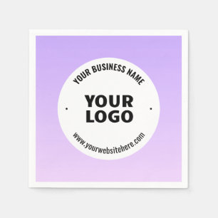 Subtile Light Lila Ombre & Your Business Logo Serviette