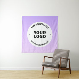 Subtile Light Lila Ombre & Your Business Logo Wandteppich