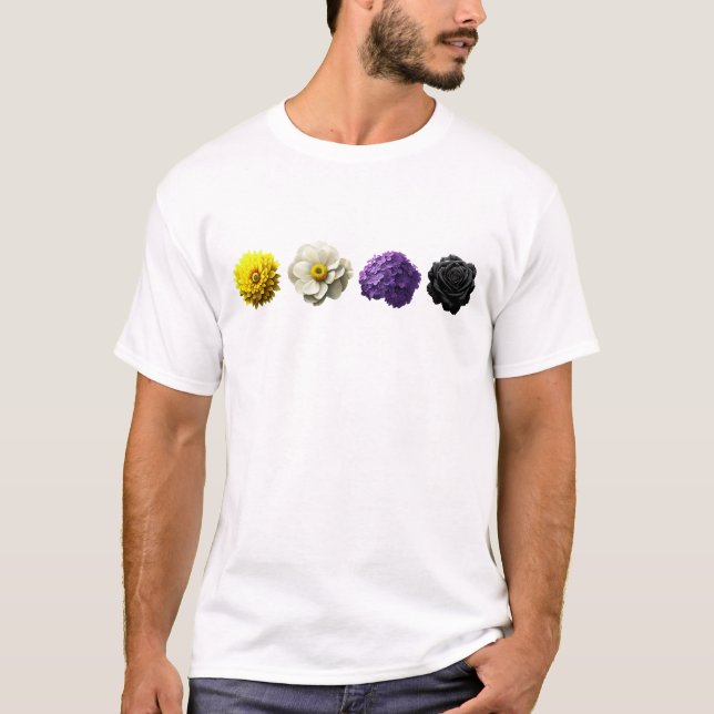 Subtile, nicht binäre Blume - Monat LGBTQ T-Shirt (Vorderseite)