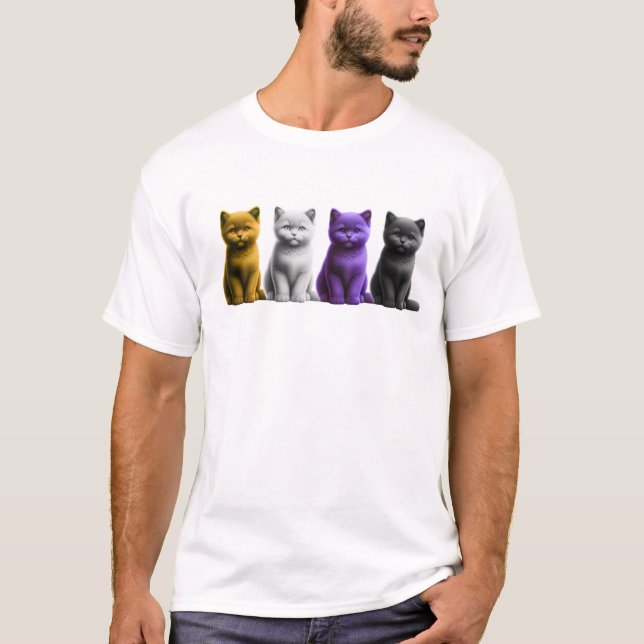 Subtile, nicht binäre Katzen, Kitten Pride Monat L T-Shirt (Vorderseite)