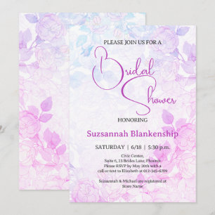 Subtile Pastel Floral Background Brautparty Einladung