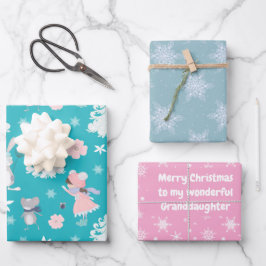Subtile 🎄 Pastell Weihnachtsmuster, Sondertext Geschenkpapier Set